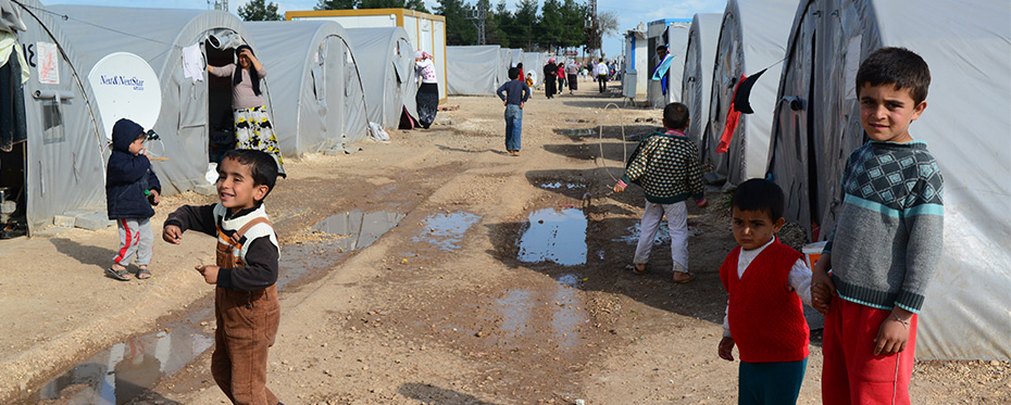 土耳其苏鲁奇难民营里的叙利亚人。
