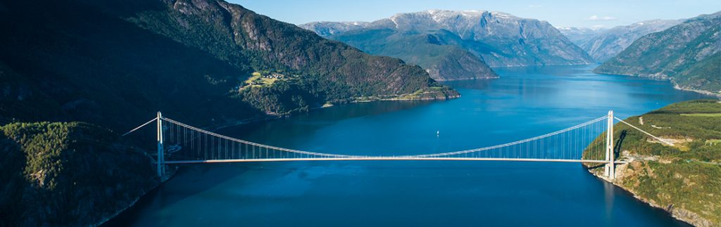 Kusano博士调查了长跨度悬架桥的设计优化，如挪威的硬镖桥。