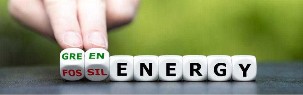 显示“绿色能源”字样的骰子